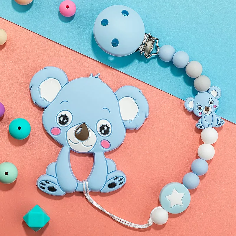 TYRY.HU 1 шт. силиконовая игрушка Koala яркая цепочка для пустышки детей жевания при