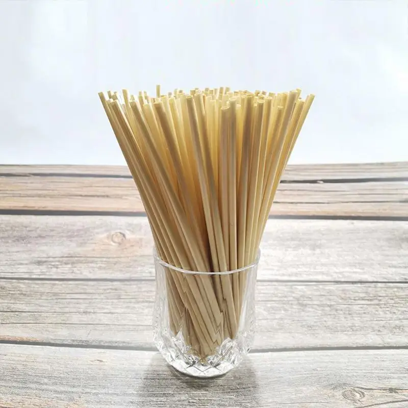 

600Pcs Biodegradable Wheat Drinking Straws Flavorless BPA-Free Compostable Straw M6CE
