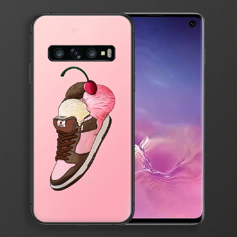 

Luxury Brand Sneakers Shoe Phone case For Samsung Galaxy Note S 8 9 10 20 Plus E Lite Uitra black coque pretty Etui fashion back