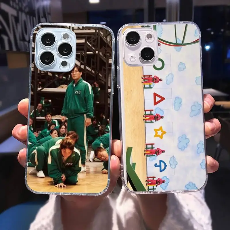 

Korean stars TV Squid Game Phone Case for iphone 13 12 11 pro max mini 6 6s 7 8 plus SE2020 X XR XS shell iphone 13 pro max case