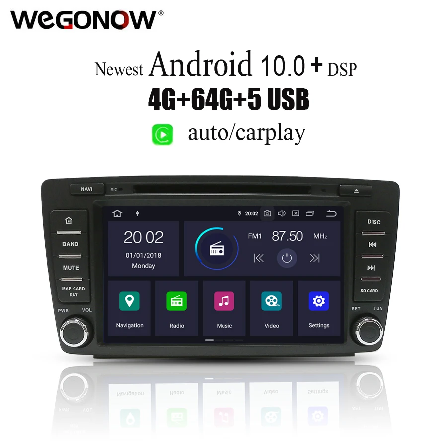 Автомобильный DVD плеер HD IPS Android 10 шесть ядер 4 Гб ОЗУ OBD GPS карта Wi Fi RDS автомобильное