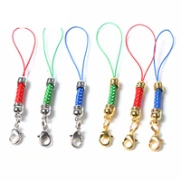 15 colors braided lanyard cell phone straps mobile phone chains bag charms pendant with lobster clasps diy making