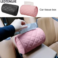 ledtengjie car tissue bag with artificial leather fabric buckle for easy installation fashionable color matching