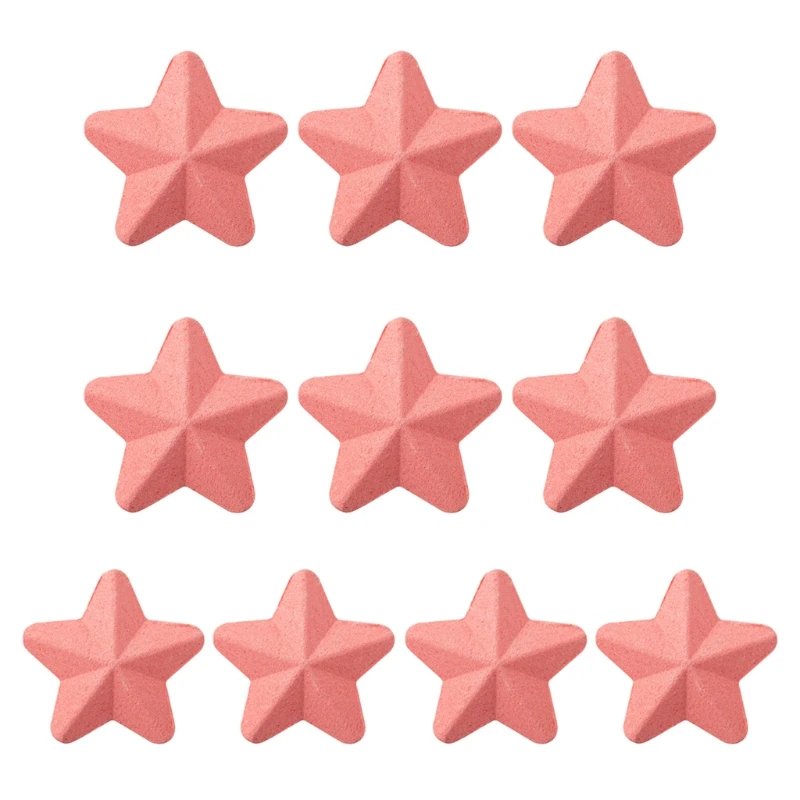 

10Pcs/Set Pink Five-Pointed Star Shaped Bath Bombs Natural Essential Oil Bubble SPA Salt Ball Moisturizing Exfoliating Oil Contr