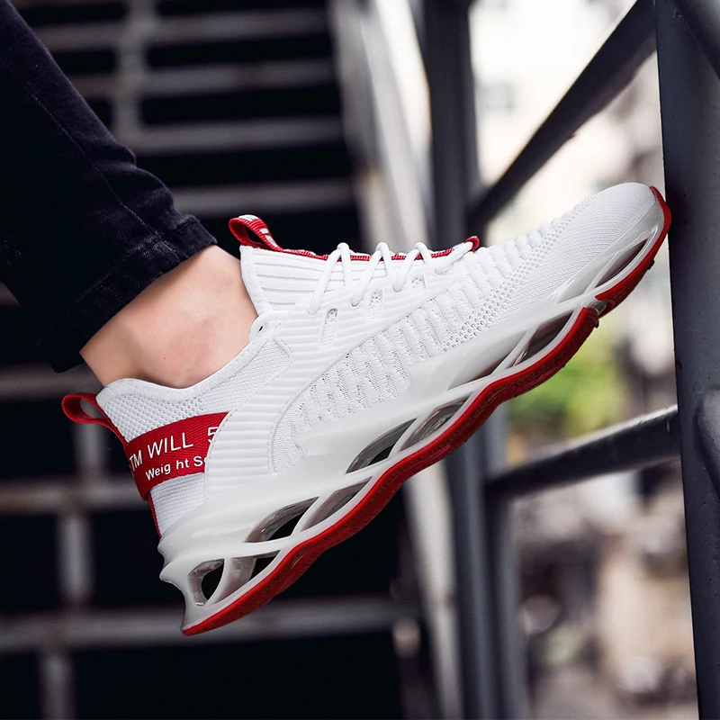 Кроссовки DUDELI мужские легсветильник дышащие сетчатые с лезвиями для бега