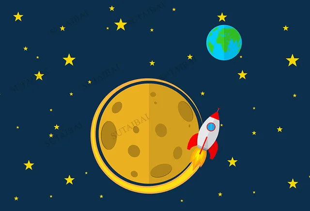 

Universe Space Backdrop Planet Glitter Star Baby Shower Birthday Party Photography Background for Photo Studio Decor Banner