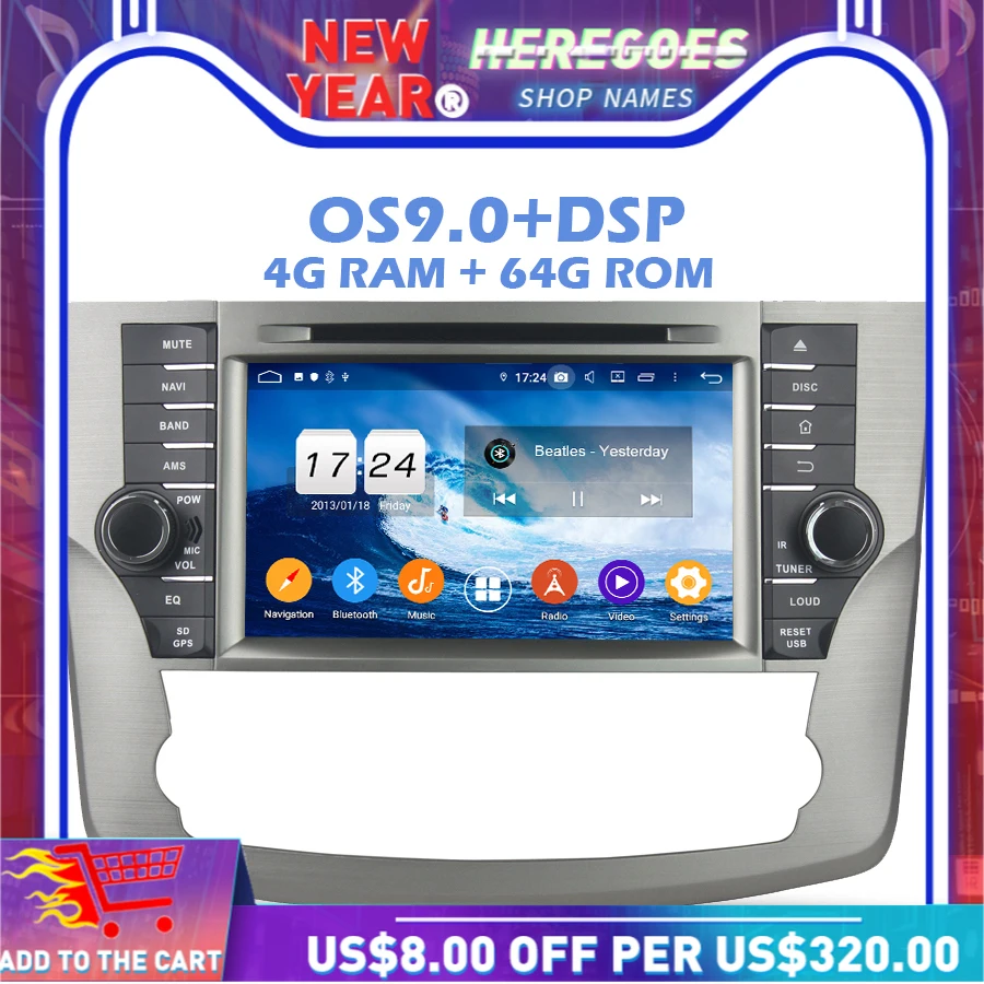 1280 * 720IPS DSP Android 10 0 4G 64G 8 ядерный dvd-плеер для автомобиля Wifi LTE Bluetooth 5 RDS радио GPS карта