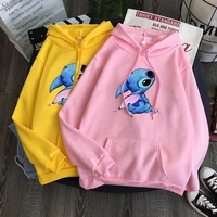 2021 stitch womens hoodie lovers shirt casual all match sweatshirt men and women cute cartoon pullovers for teenage girls