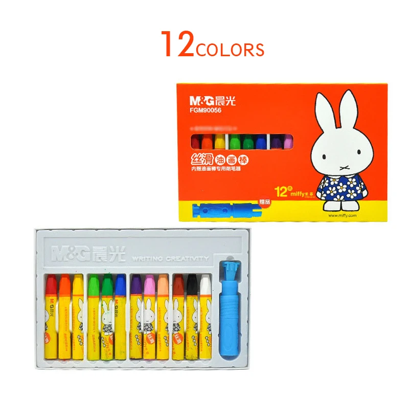 12colors Карандаш M& G Miffy. Картина маслом палочка. Детские художественные кисти. Изобразительное искусство, обучение, живопись. 12/18/24/36 шт/партия. FGM90056/7/8/9 - Цвет: 12colors