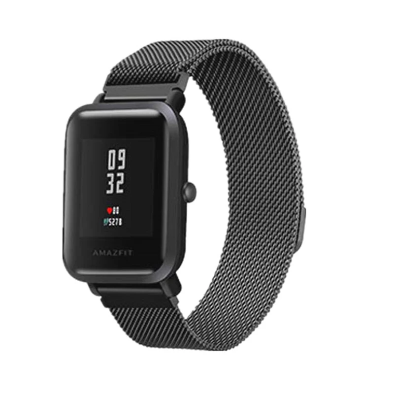 Браслет для Amazfit gts ремешок Миланская петля ремешок для часов для Huami Amazfit bip gtr 42 мм 47 мм металлический ремешок из нержавеющей стали