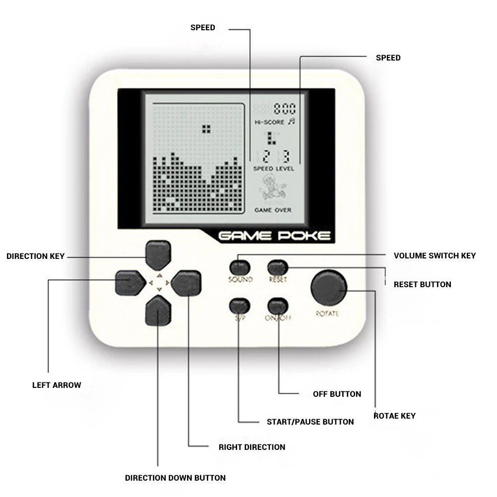 Детская обучающая машина Tetris портативная мини игра игрушка подарок Случайная