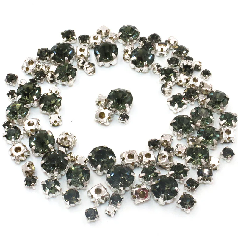 Новинка лидер продаж бисер для одежды 100 шт./упак. смешанные размеры серое стекло