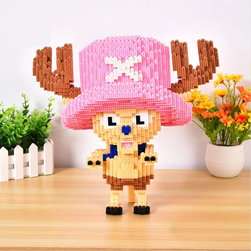 DUZ 8632 Аниме one piece Тони Чоппер олень пират 3D модель DIY Мини строительные блоки кирпичи игрушки для детей 34 см высотой без коробки