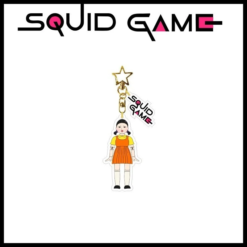 

KPOP Squid Game Keychain Keyring Pendant Jewelry Park Haesoo Lee Jung Jae Film And Television New Korea Group Thank You Card