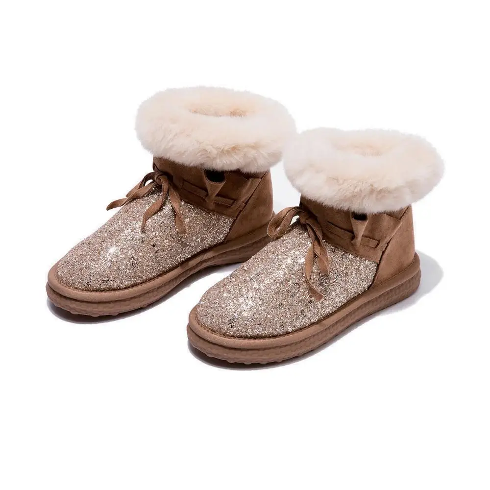 AOKANG/брендовые зимние женские ботинки Новое поступление 2019 года теплые плюшевые