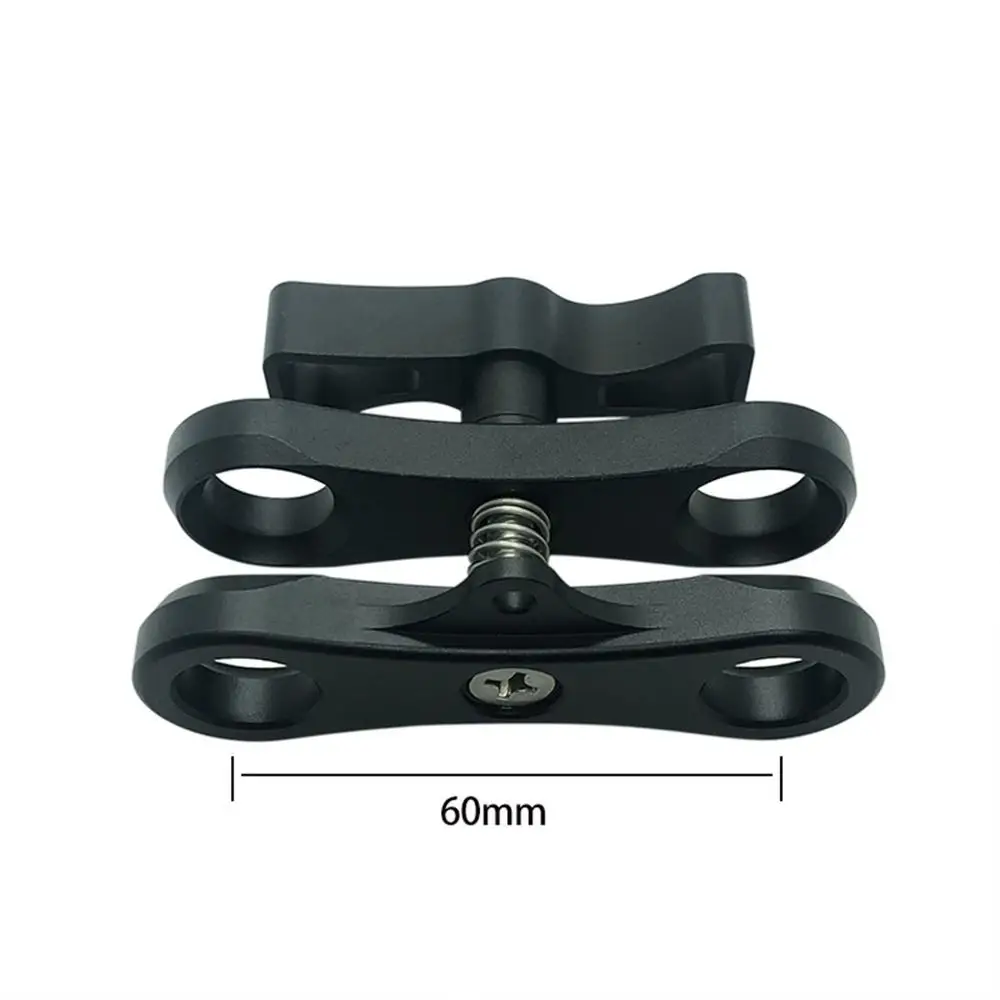 flat 60mm BGNing шариковый зажим для подводной камеры 2 отверстия длинный зажим-бабочка " шаровая Головка для подключения стробоскопа/видео светильник к корпусу - Цвет: flat 60mm
