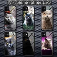 british shorthair cat phone case rubber for iphone 12 11 pro max xs 8 7 6 6s plus x 5s se 2020 xr 12 mini case