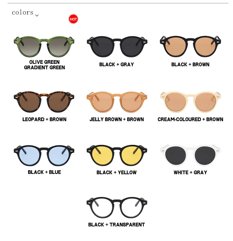 Oulylan Vintage Round Sunglasses Women Men Retro Green Sun Glasses Shades for Female Brand Designer All-match Eyewear UV400 best sunglasses for big nose