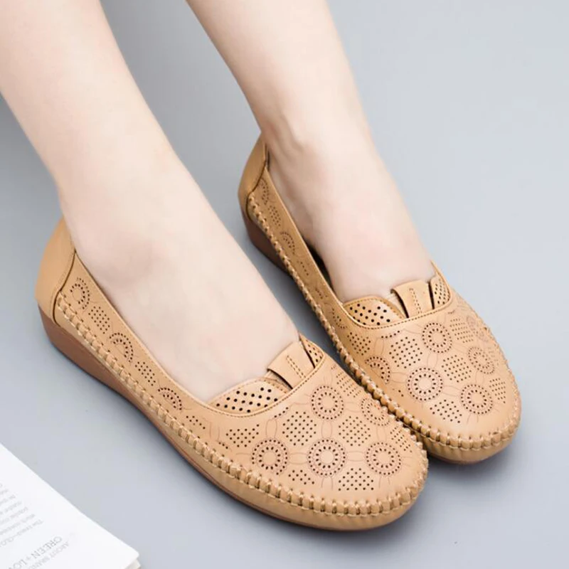 Весенняя женская обувь новые легкие туфли для пожилых людей отдыха на плоской