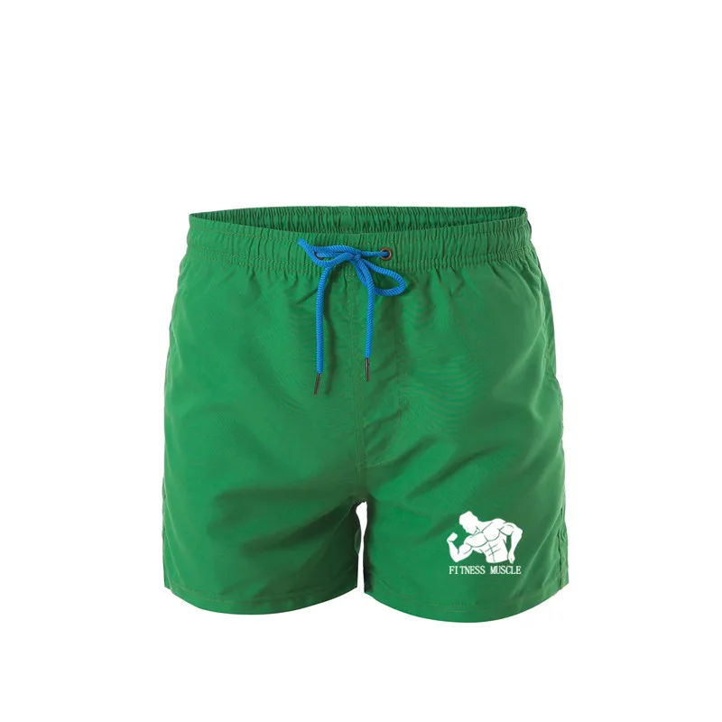 

Double Layer Men's Thin Surfing Shorts Beach Shorts Solid Quick-drying Soft Breathable Beach Briefs Blue Green Male Swim Shorts