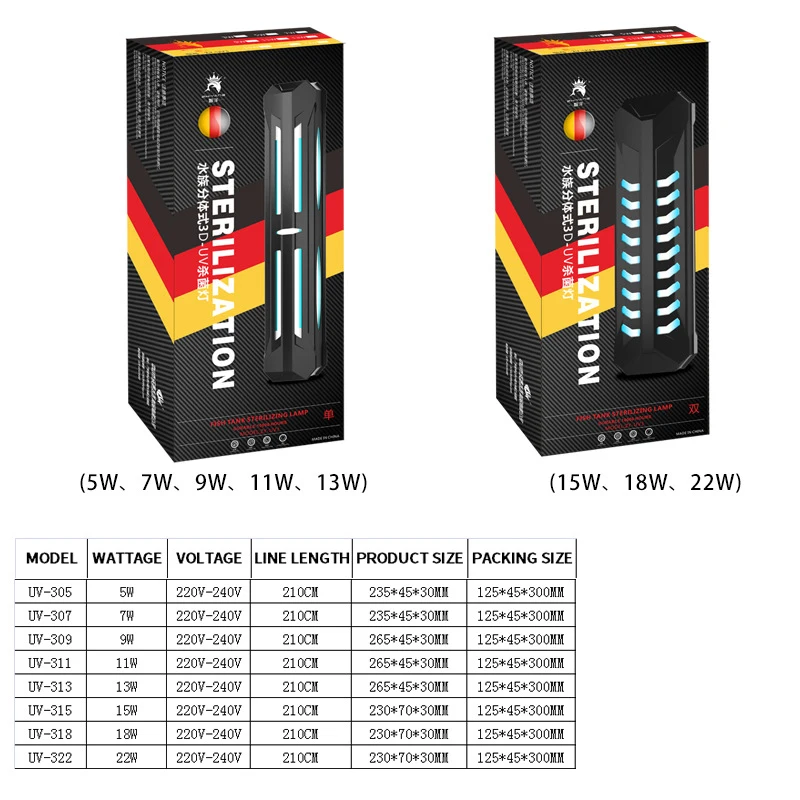 УФ лампа для аквариума бактерицидная дайвинга стерилизации рыбы пруда