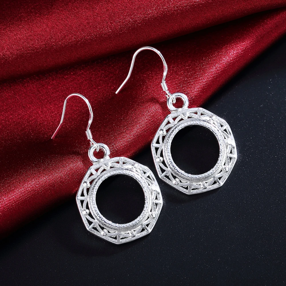 Женские серьги серебряного цвета в стиле ретро|Серьги-подвески| |