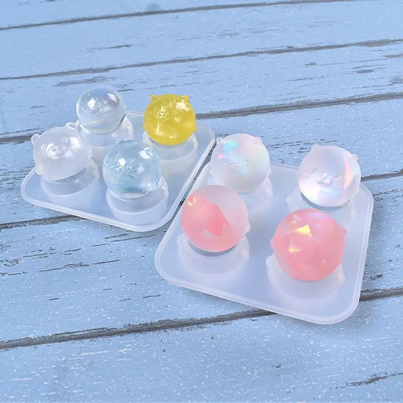 4 сетки маленькая форма в виде животных DIY Кристалл эпоксидный клей поросенок