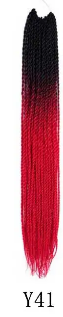Qphair Ombre Сенегальские вьющиеся волосы крючком косы 24 дюйма 30 корней/упаковка синтетические плетеные волосы для женщин черные кроличьи волосы - Цвет: y41