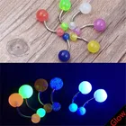 7 шт.лот, кольцо для пупка, светящееся в темноте, женские модные кольца для пупка, пирсинг, украшения для пупка, разные цвета