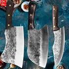 Набор из 3 предметов, кованый нож шеф-повара ручной работы с лезвием из твердой стали