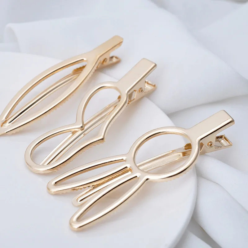 Женские Геометрические заколки невидимки с полыми звездами и сердцем| |