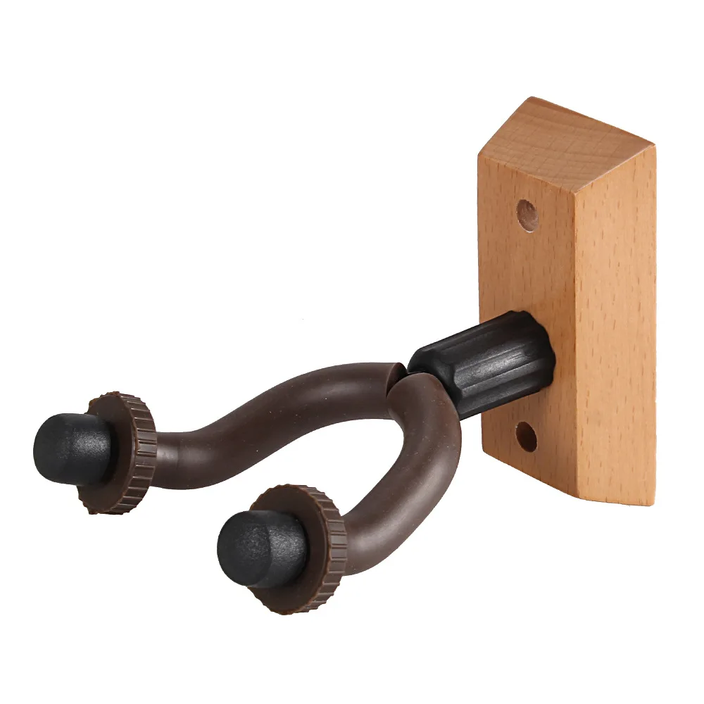PUNK Acoustic Guitar Wall Mount Hanger Metal Holder Rack Hook W/ Rubber Sheath Wooden Base for Bass Vio | Дом и сад