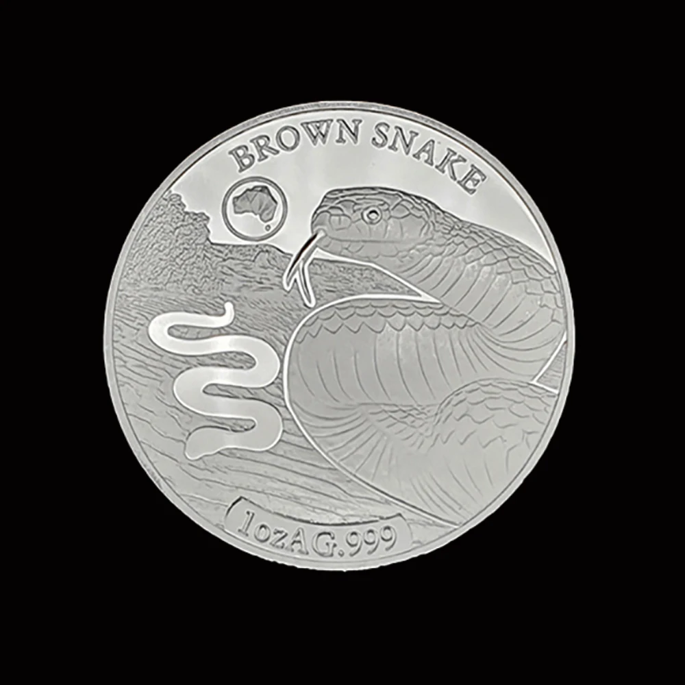 

2019 SoloMon Islands Brown Snake 1OZ Commemorative Silver Coins Collectibles For Collection Gifts Business