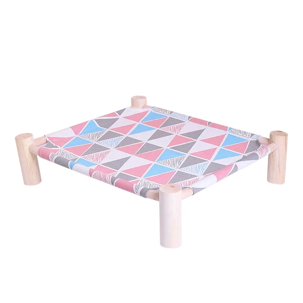

Stable Pet Bed Wooden Cat Hammock Detachable Dog Nest Creative Sleeping Bed Four-cornered Pet Cat Hammock