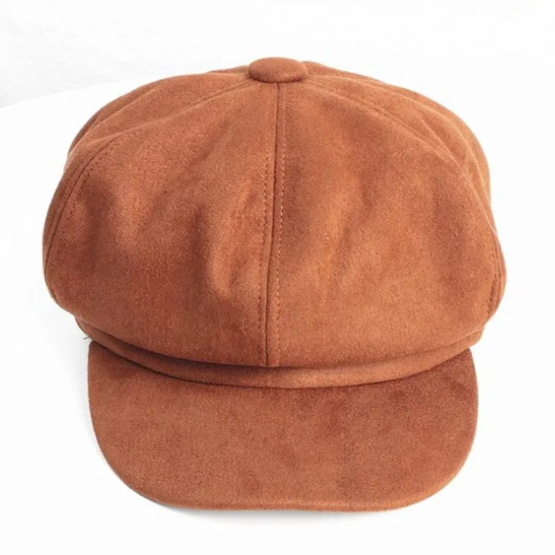 SHALUOTAOTAO Модные женские шапки осень-зима модные замшевые кепки газетчика Снэпбэк