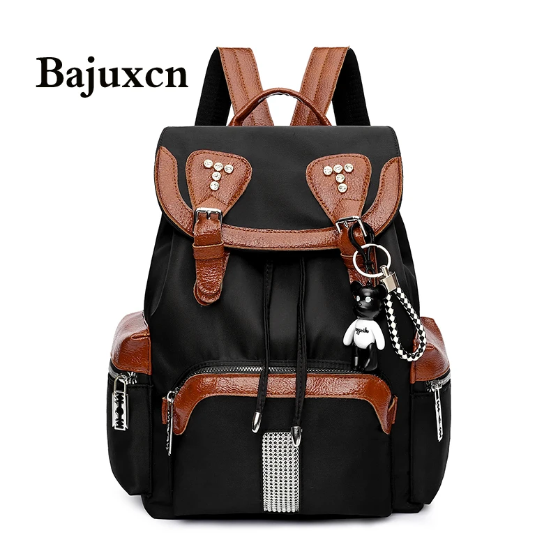 

Рюкзак женский, из ткани Оксфорд, с завязками, водонепроницаемый, со стразами