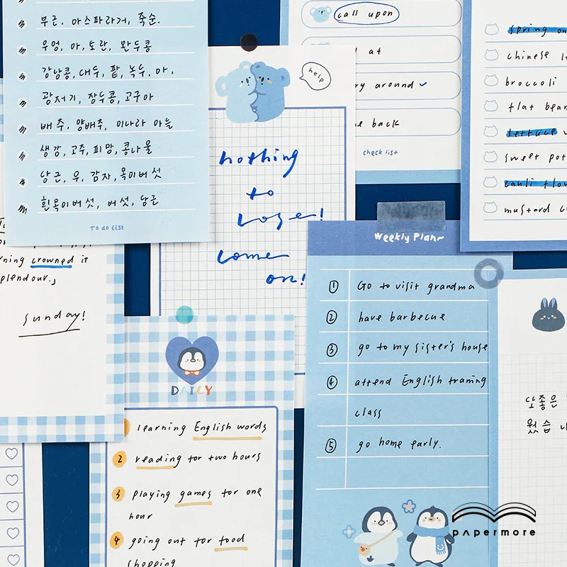 Блокнот для заметок Kawaii с изображением животных серия обнимающие землю индекс