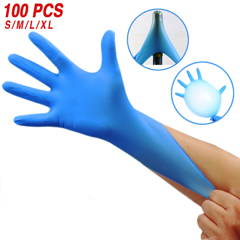 100 шт одноразовые перчатки с высокой эластичностью латексные Универсальные для