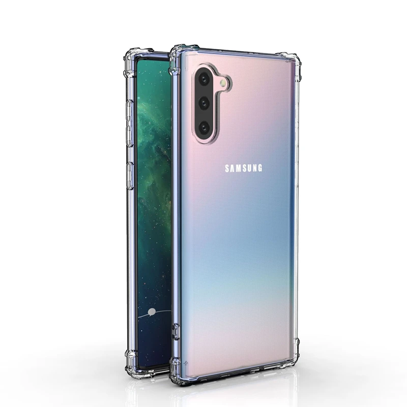 Прозрачный мягкий ТПУ чехол для телефона Samsung Galaxy Note 10 + Plus Note10 защита от падения