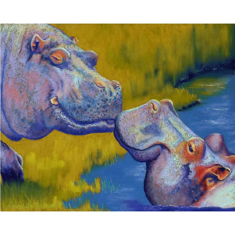 Алмазная живопись с животными в стиле хиппота 5D полностью квадратная/круглая