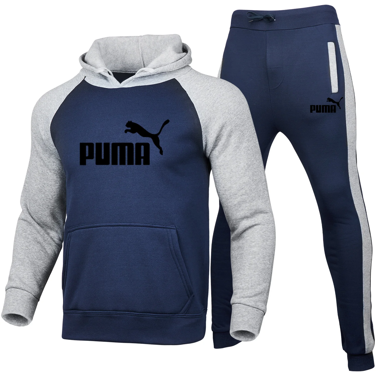

Fashion brand Men's Set Fleece Hoodie Pant Thick Warm Tracksuit Sportswear Hooded Track Suits Male Sweatsuit Tracksuit