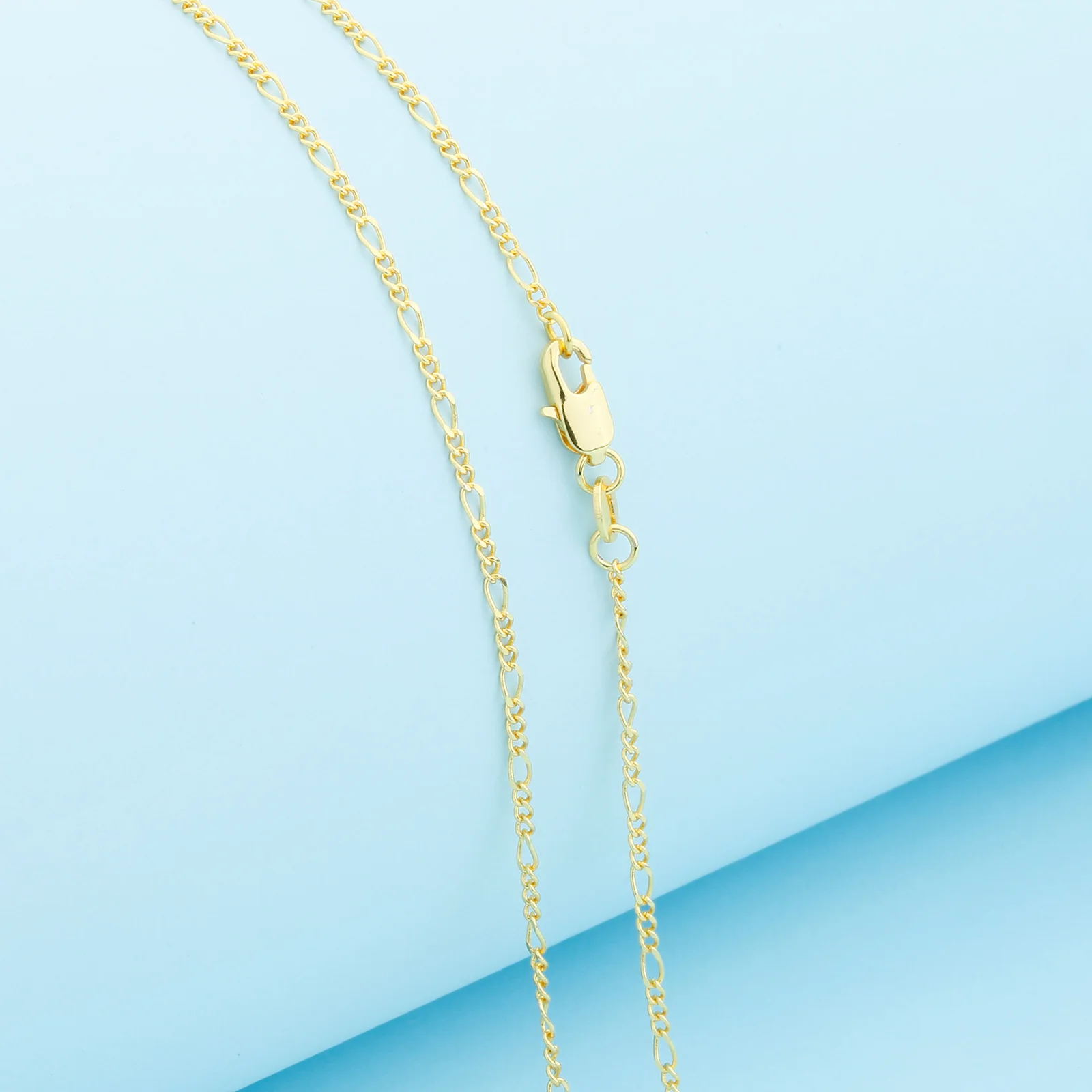 Ожерелье с золотым наполнителем 1 шт. модные украшения цепь из Фигаро 2 мм