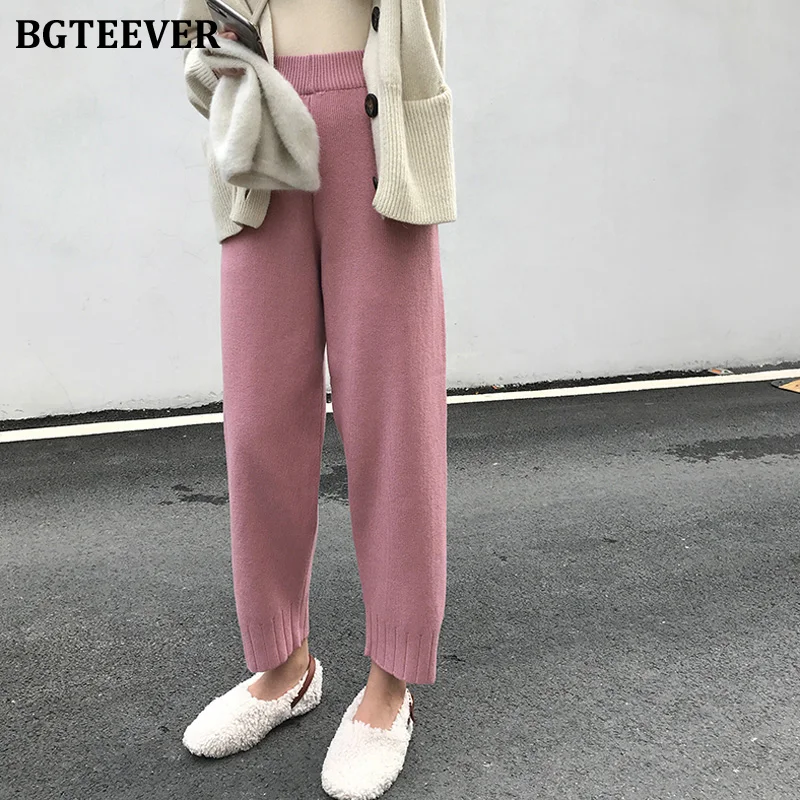 Брюки Капри женские прямые трикотажные с эластичным поясом|Брюки| |