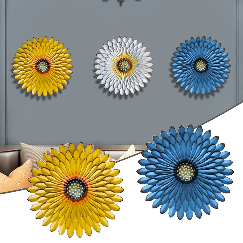

Metal Flower Decorations Wrought Iron Handmade Crafts Hanging Ornament for Home Livingroom Bedroom ANDF889