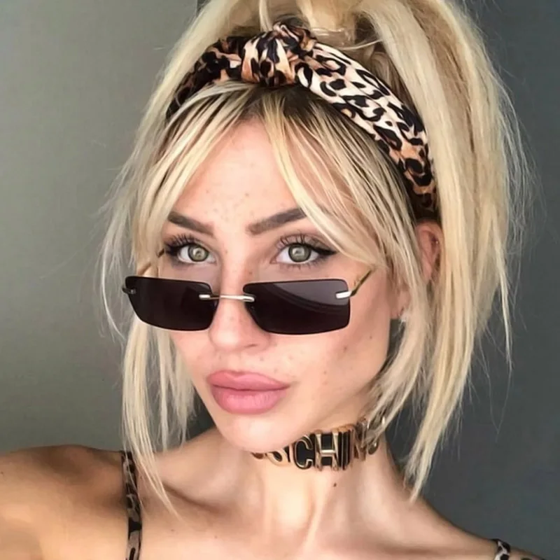 Элитный Бренд Небольшая прямоугольная солнцезащитные очки Для женщин 2021 серый