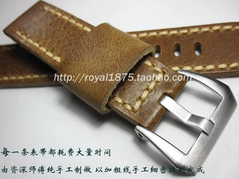 

Ремешок из натуральной кожи для наручных часов, винтажный коричневый водонепроницаемый браслет с пряжкой, аксессуары для часов, 22 мм