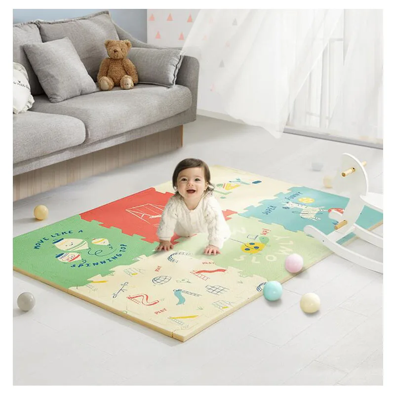 Детский коврик для ползания 2 см толстый и безвкусный комбинированный анти осень