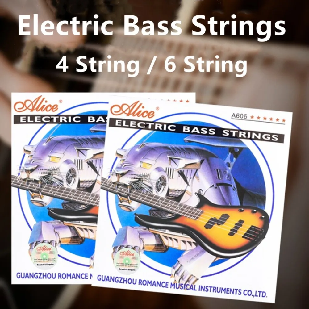 

Alice A606 Electric Bass Strings Set 6 Or 4 String Steel Core Nickel Plated Alloy Wound For 22 To 24 Fret Electric Bass Part