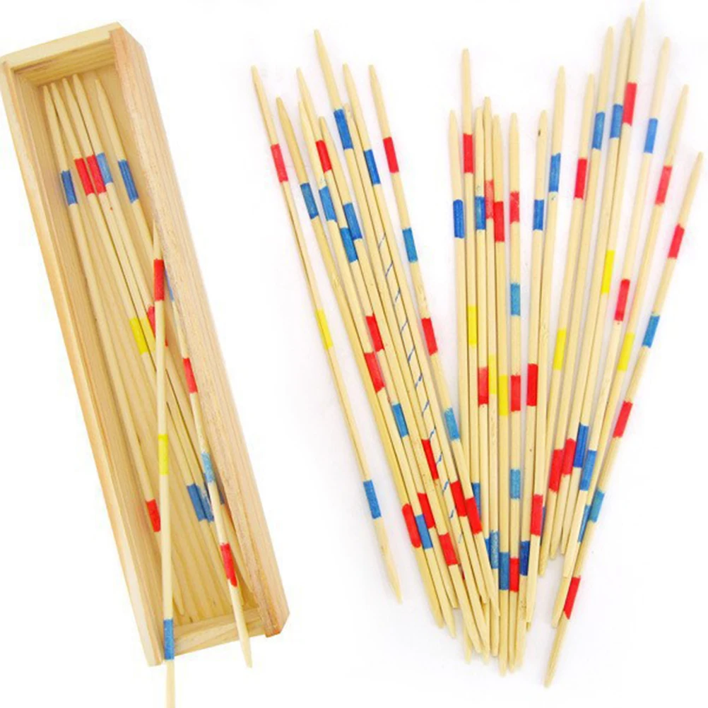 

30Pcs Traditional Mikado Spiel Pick Up Sticks With Box Game Spillikin Game Multiplayer Game Baby Educational Wooden game