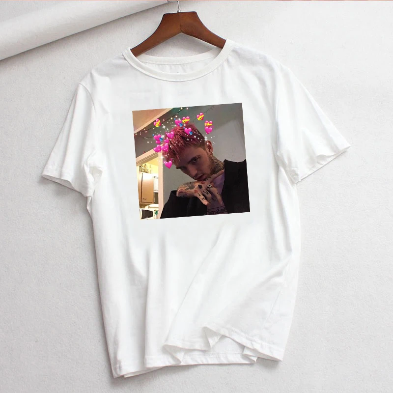 Рэпер Lil Peep Повседневный хип-хоп короткий рукав женский свободный S-2XL Харадзюку